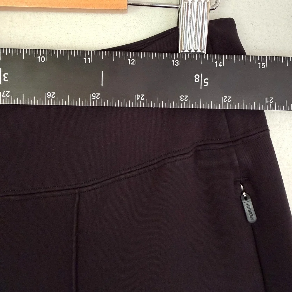 Athleta Eastbound Straight Pants Womens Size 8 Black  Zip Pockets Pull On Office